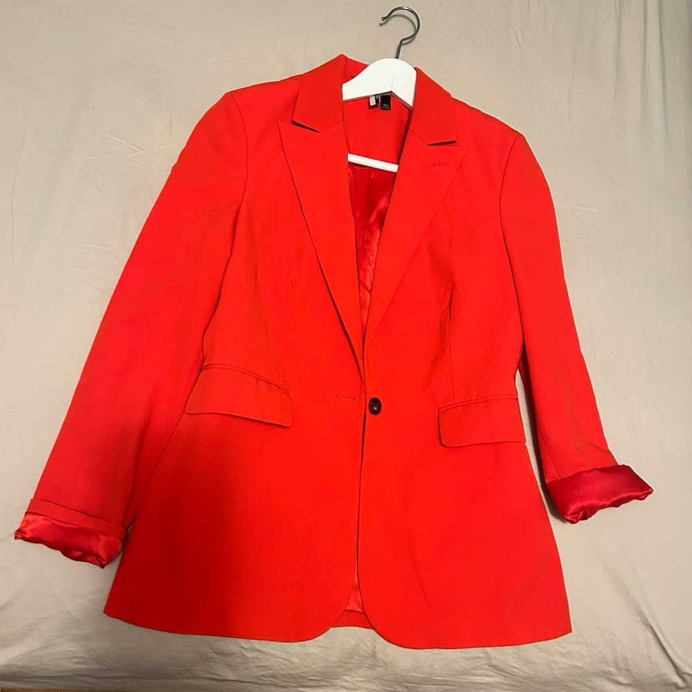 Topshop Coral Red Blazer